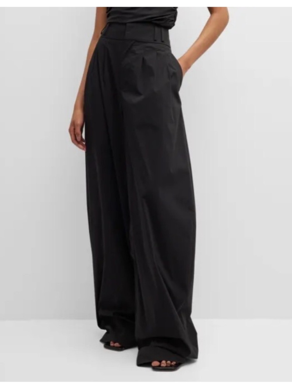 Altuzarra Black Wide-Leg High-Rise Trousers
